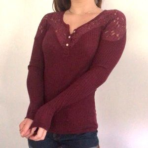 Hollister Wine Shade Lace Thermal